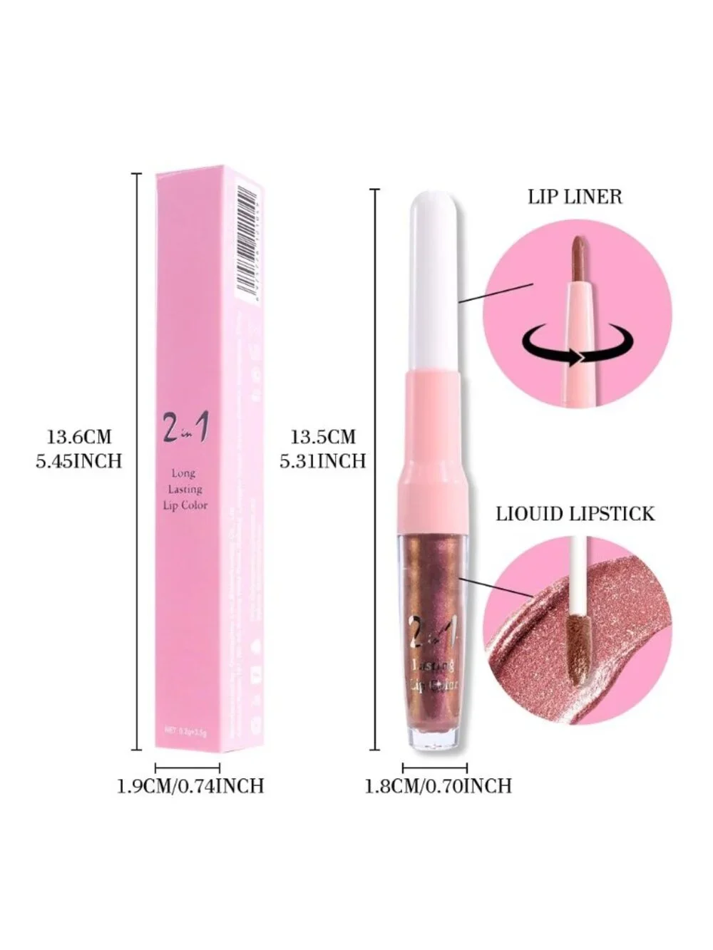Womens 27# Nude Gold-Glitter Metallic Glitter Liquid Lipstick lippies Lip Gloss